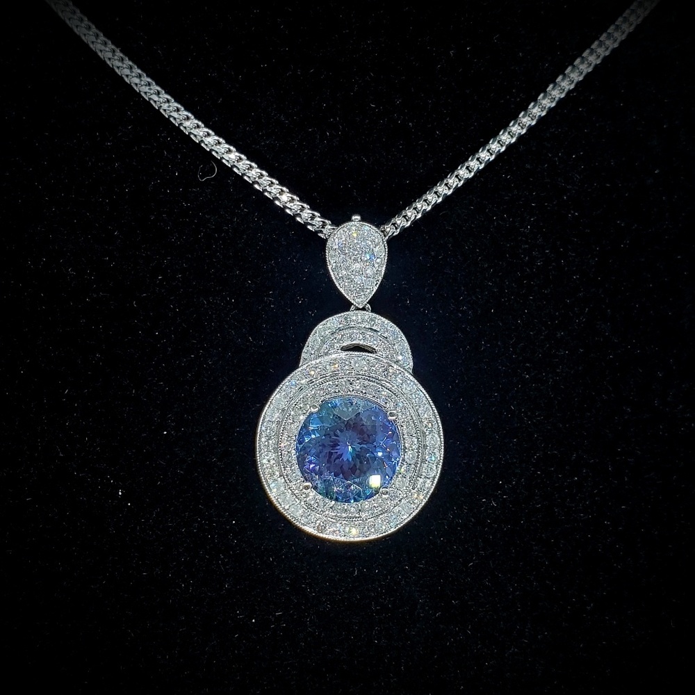 9.11ct Tanzanite and Diamond Pendant